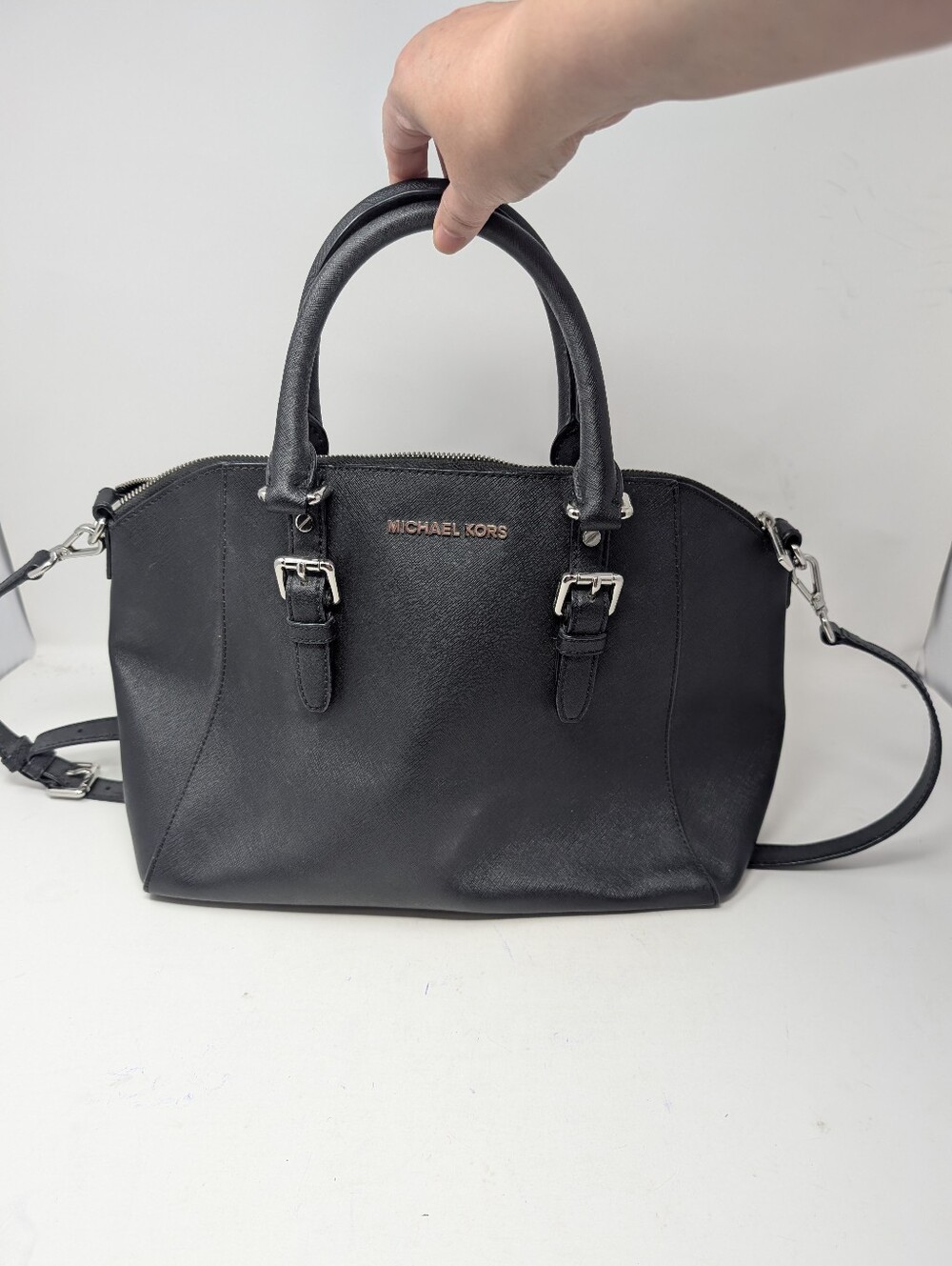 Michael Kors Leather Satchel Handbag with Shoulder Strap